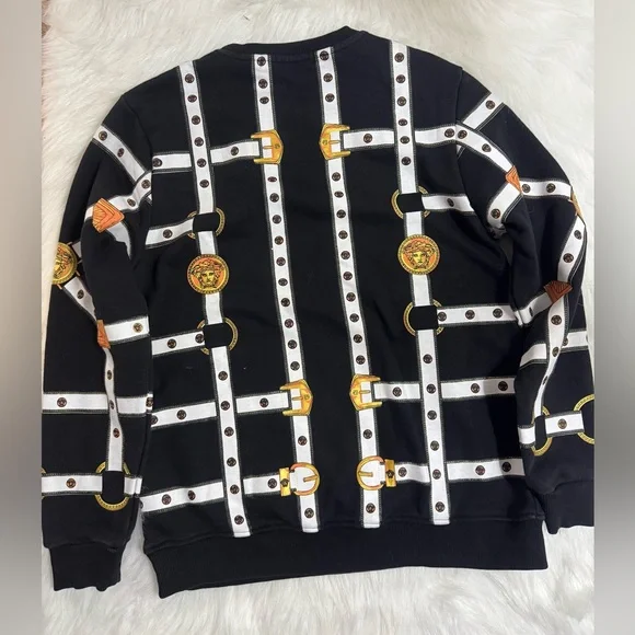 Versace Black and White Geometric Men's Sweater - Picture 5 of 9